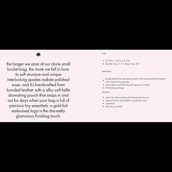 KATE SPADE DORIE SMALL BUCKET HANDBAG & CARDCASE - Picture 5 of 8